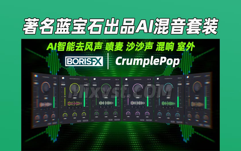 蓝宝石AI智能音频降噪去杂音音频修复增强BorisFX CrumplePop Complete 2025.5.0 CE-V.R WIN