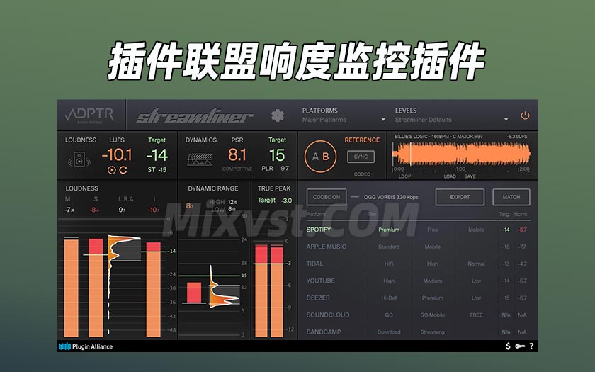 插件联盟响度监控插件ADPTR Audio-Plugin Alliance StreamLiner v1.1.0-TCD