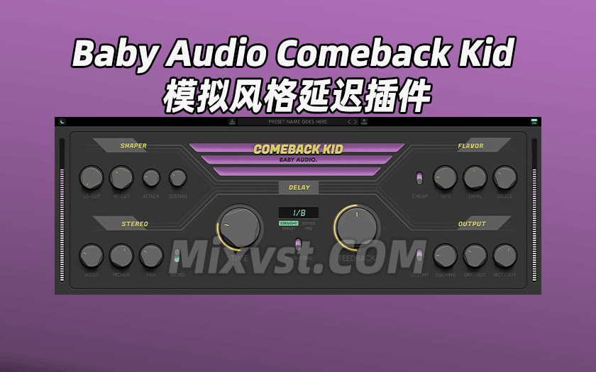 Baby Audio模拟风格延迟插件Baby Audio Comeback Kid v1.3.0 MAC