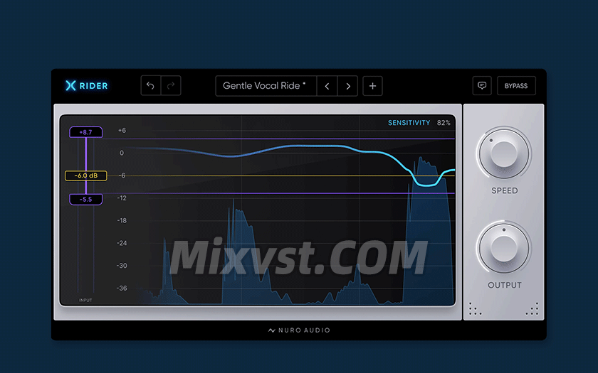 零延迟！让您的人声完美地融入混音Nuro Audio Xrider v1.0.3 U2B macOS人声音量自动控制