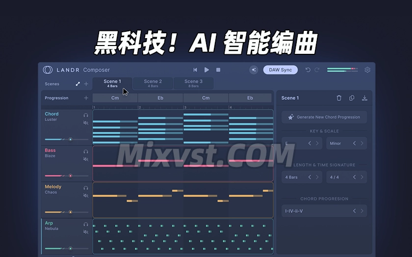 AI智能编曲插件LANDR – LANDR Composer v1.0.10 R2R WIN
