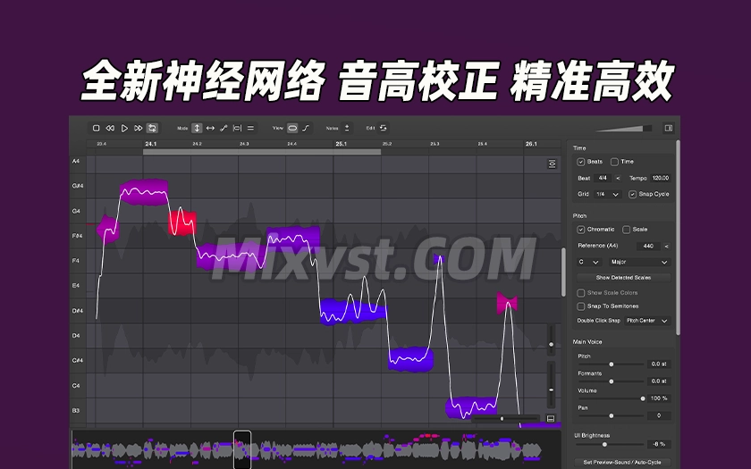 全新音高校正！精准高效神经网络人声校正调音插件效果器DoublePi Technologies Vovious v1.0.8 macOS [U2B]-FLARE人声处理
