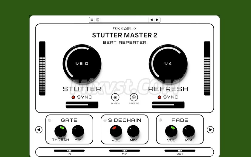 首款人工智能卡顿和故障效果效果器Vox Samples – Stutter Master 2 Beat Repeater v2.3.5 WIN MOCHA