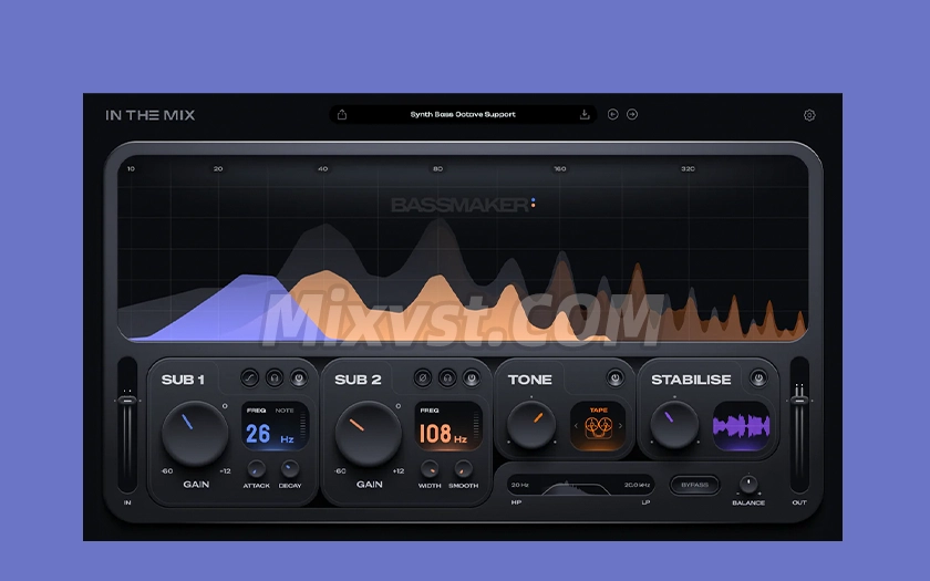 次谐波生成和低频响应增强插件效果器In The Mix – Bassmaker v.1.0.1 WIN